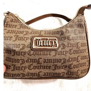 Juicy Couture NWOT Mini Shoulder Bag Brown Monogram Y2K Gold Hardware